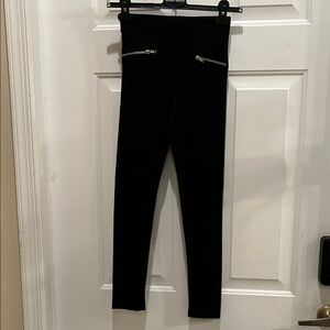 H&M Black Kids Leggings with Zipper Detail